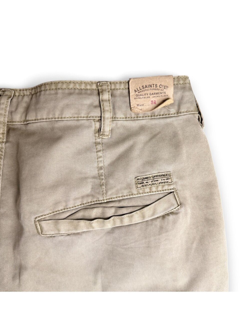 🪽 AllSaints Chinos 32 in Khaki - Picture 8 of 12
